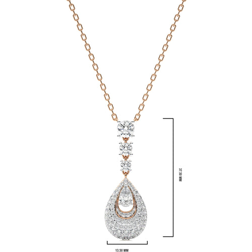 2 1/2 CT. Teardrop Cluster Cocktail Lab Created Diamond Fashion Pendant/Necklace.