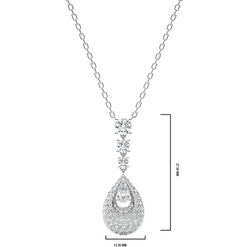 2 1/2 CT. Teardrop Cluster Cocktail Lab Created Diamond Fashion Pendant/Necklace.