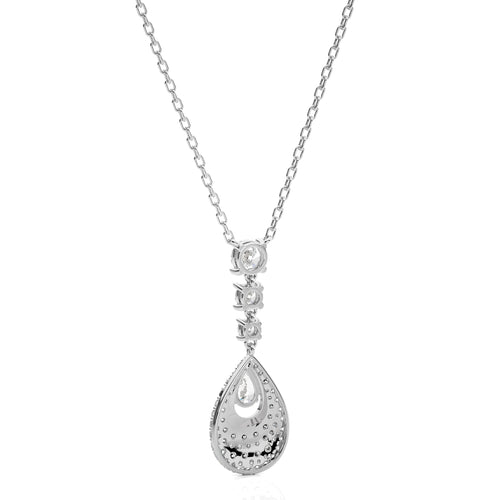 2 1/2 CT. Teardrop Cluster Cocktail Lab Created Diamond Fashion Pendant/Necklace.