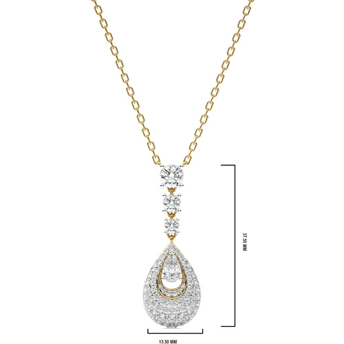 2 1/2 CT. Teardrop Cluster Cocktail Lab Created Diamond Fashion Pendant/Necklace.