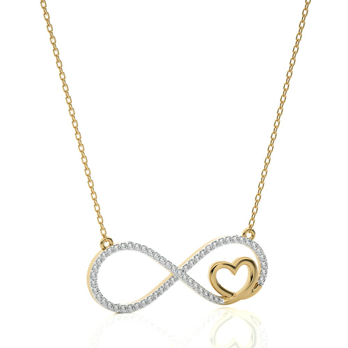 1/4 CT. Everlasting Infinity Heart Lab Created Diamond Pendant.