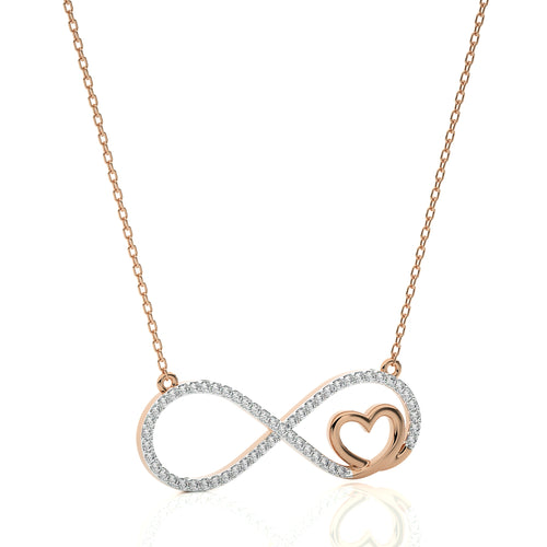 1/4 CT. Everlasting Infinity Heart Lab Created Diamond Pendant.