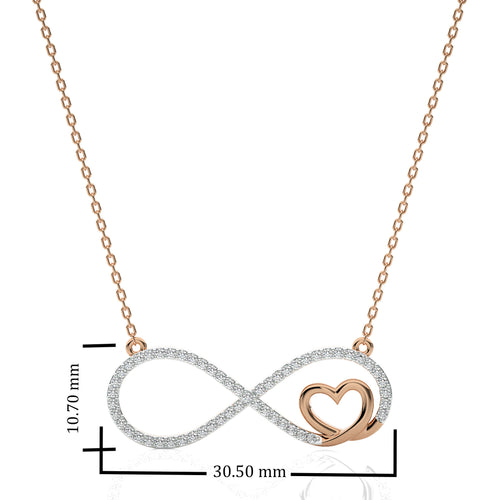1/4 CT. Everlasting Infinity Heart Lab Created Diamond Pendant.