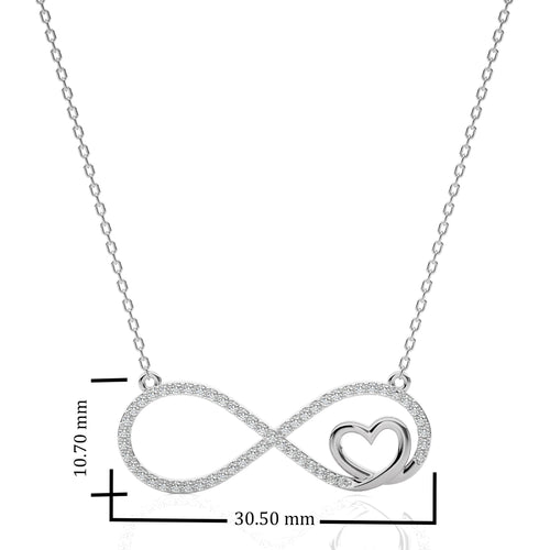 1/4 CT. Everlasting Infinity Heart Lab Created Diamond Pendant.