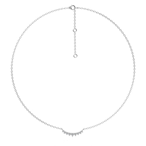 3/8 CT. Resplendent Curved bar Round Lab Created Diamond Nine stones Necklace