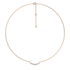 3/8 CT. Resplendent Curved bar Round Lab Created Diamond Nine stones Necklace
