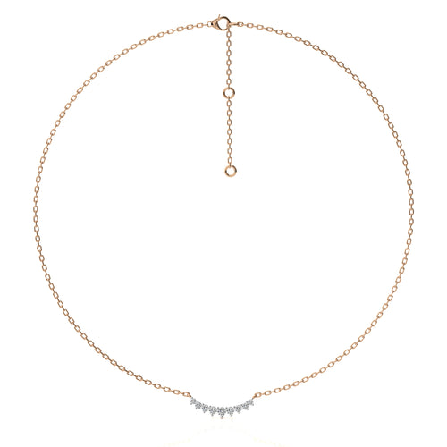 3/8 CT. Resplendent Curved bar Round Lab Created Diamond Nine stones Necklace