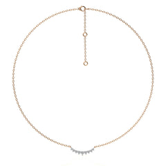 3/8 CT. Resplendent Curved bar Round Lab Created Diamond Nine stones Necklace