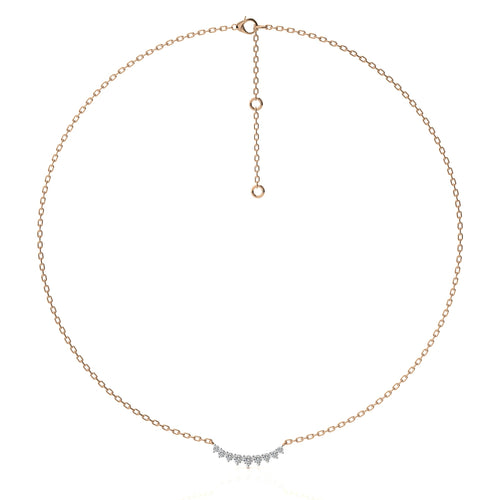 3/8 CT. Resplendent Curved bar Round Lab Created Diamond Nine stones Necklace