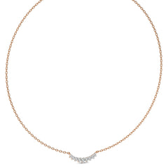 3/8 CT. Resplendent Curved bar Round Lab Created Diamond Nine stones Necklace
