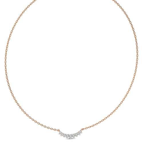 3/8 CT. Resplendent Curved bar Round Lab Created Diamond Nine stones Necklace