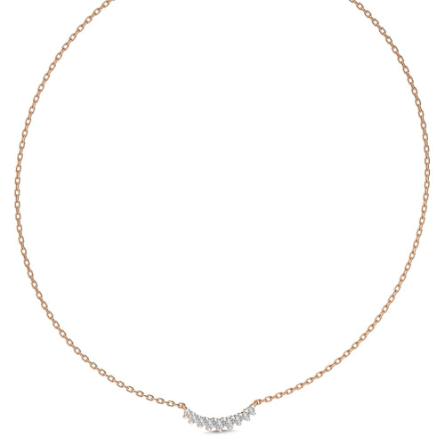 3/8 CT. Resplendent Curved bar Round Lab Created Diamond Nine stones Necklace