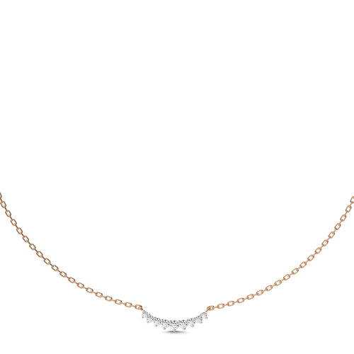 3/8 CT. Resplendent Curved bar Round Lab Created Diamond Nine stones Necklace