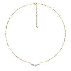 3/8 CT. Resplendent Curved bar Round Lab Created Diamond Nine stones Necklace