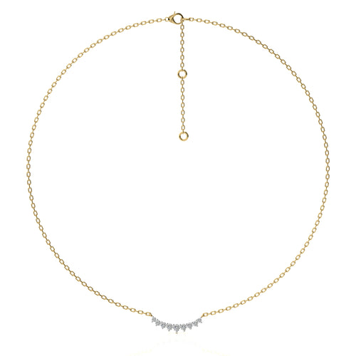 3/8 CT. Resplendent Curved bar Round Lab Created Diamond Nine stones Necklace