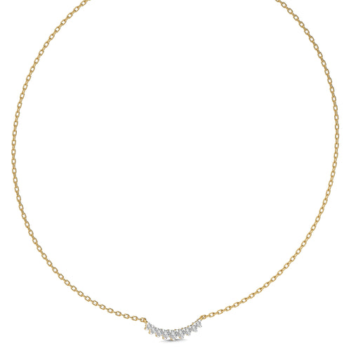 3/8 CT. Resplendent Curved bar Round Lab Created Diamond Nine stones Necklace