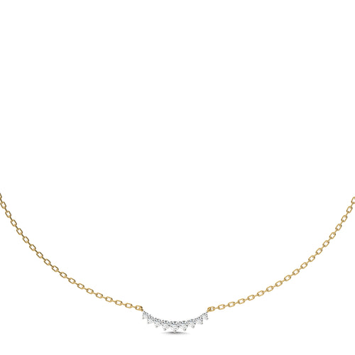 3/8 CT. Resplendent Curved bar Round Lab Created Diamond Nine stones Necklace
