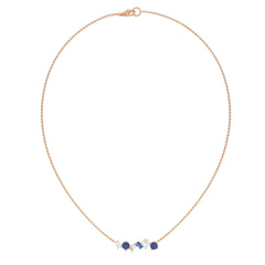 Azure Radiance Natural Diamond and Blue Sapphire Cocktail Necklace