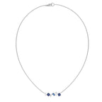 Azure Radiance Natural Diamond and Blue Sapphire Cocktail Necklace