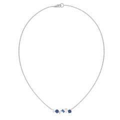 Azure Radiance Natural Diamond and Blue Sapphire Cocktail Necklace