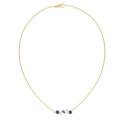 Azure Radiance Natural Diamond and Blue Sapphire Cocktail Necklace