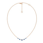 1 CT. Round Natural Diamond and Blue Sapphire Graduated Necklace