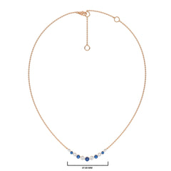 1 CT. Round Natural Diamond and Blue Sapphire Graduated Necklace