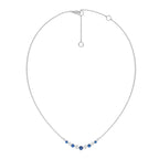 1 CT. Round Natural Diamond and Blue Sapphire Graduated Necklace