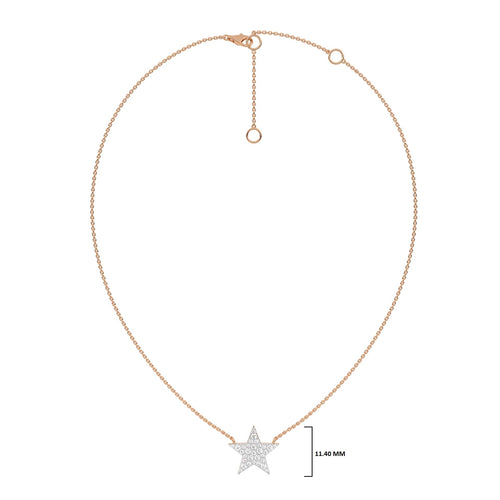 1/2 CT. Round Natural Diamond Star Pendant Necklace