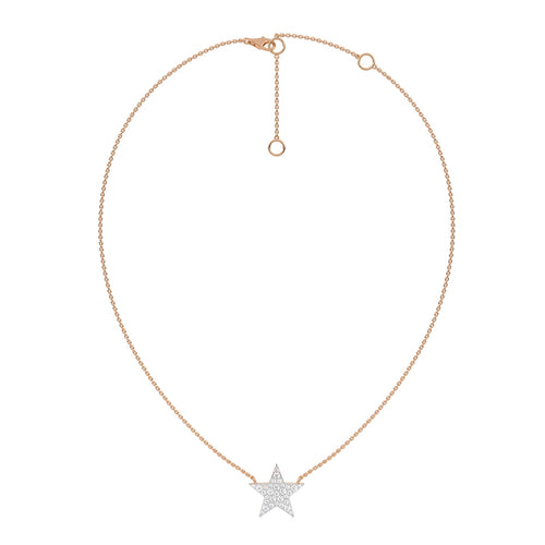 1/2 CT. Round Natural Diamond Star Pendant Necklace