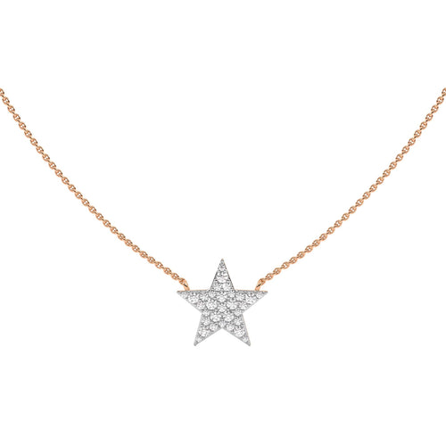 1/2 CT. Round Natural Diamond Star Pendant Necklace