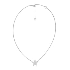 1/2 CT. Round Natural Diamond Star Pendant Necklace