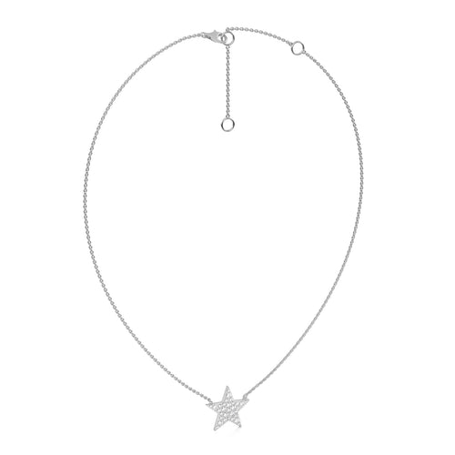 1/2 CT. Round Natural Diamond Star Pendant Necklace