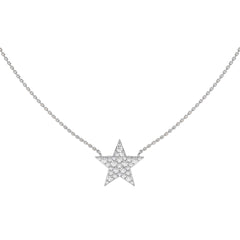 1/2 CT. Round Natural Diamond Star Pendant Necklace