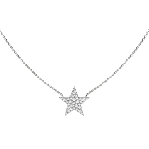 1/2 CT. Round Natural Diamond Star Pendant Necklace