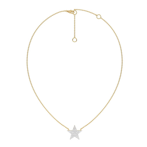 1/2 CT. Round Natural Diamond Star Pendant Necklace