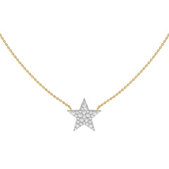 1/2 CT. Round Natural Diamond Star Pendant Necklace