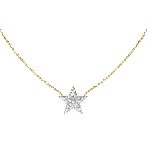 1/2 CT. Round Natural Diamond Star Pendant Necklace