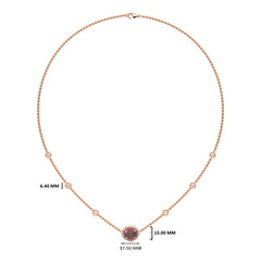 Scarlet Grace Round Natural Diamond and Ruby Station Necklace