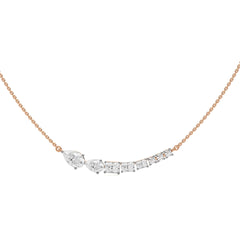 2 1/4 CT. Multi Shape Natural Diamond Curved Bar Necklace