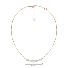 2 1/4 CT. Multi Shape Lab Created Diamond Curved Bar Necklace