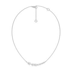 2 1/4 CT. Multi Shape Natural Diamond Curved Bar Necklace