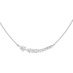 2 1/4 CT. Multi Shape Lab Created Diamond Curved Bar Necklace