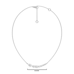 2 1/4 CT. Multi Shape Natural Diamond Curved Bar Necklace