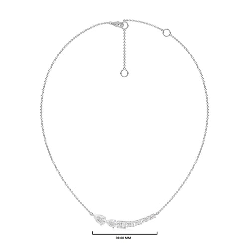 2 1/4 CT. Multi Shape Natural Diamond Curved Bar Necklace