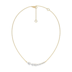 2 1/4 CT. Multi Shape Lab Created Diamond Curved Bar Necklace