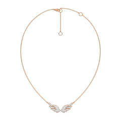 5/8 CT. Round Lab Created Diamond Angel Wings Pendant Necklace