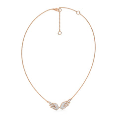 5/8 CT. Round Lab Created Diamond Angel Wings Pendant Necklace