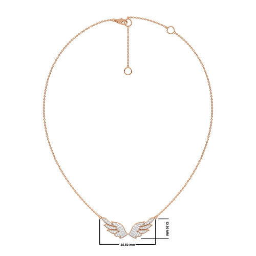 5/8 CT. Round Lab Created Diamond Angel Wings Pendant Necklace