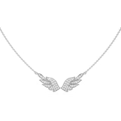 5/8 CT. Round Lab Created Diamond Angel Wings Pendant Necklace